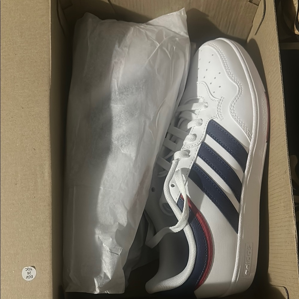 Adidas White and Navy Sneakers